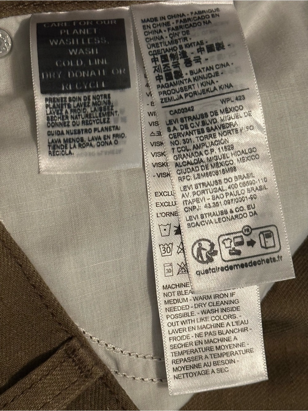 Levi’s XL Straight Lightweight Linen Wide Leg Olive Green Pants 30 NWT - Picture 8 of 9